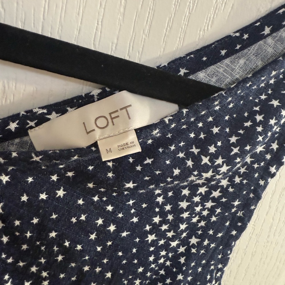 LOFT Navy and White Mini Dress - Picture 4 of 4